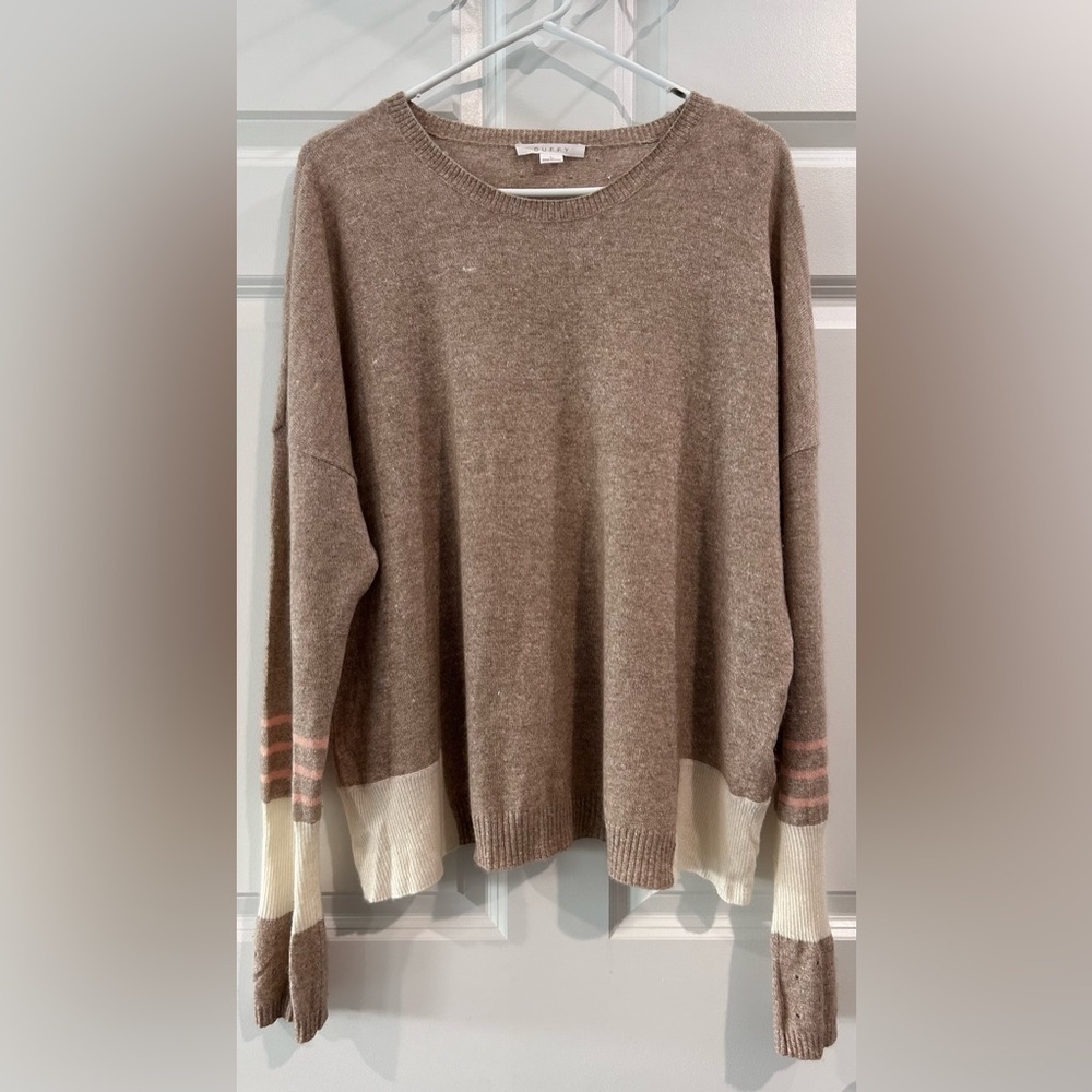 Duffy Cashmere Linen‎ Jumper Women Size L Lightweight Luxury Pullover Sweater